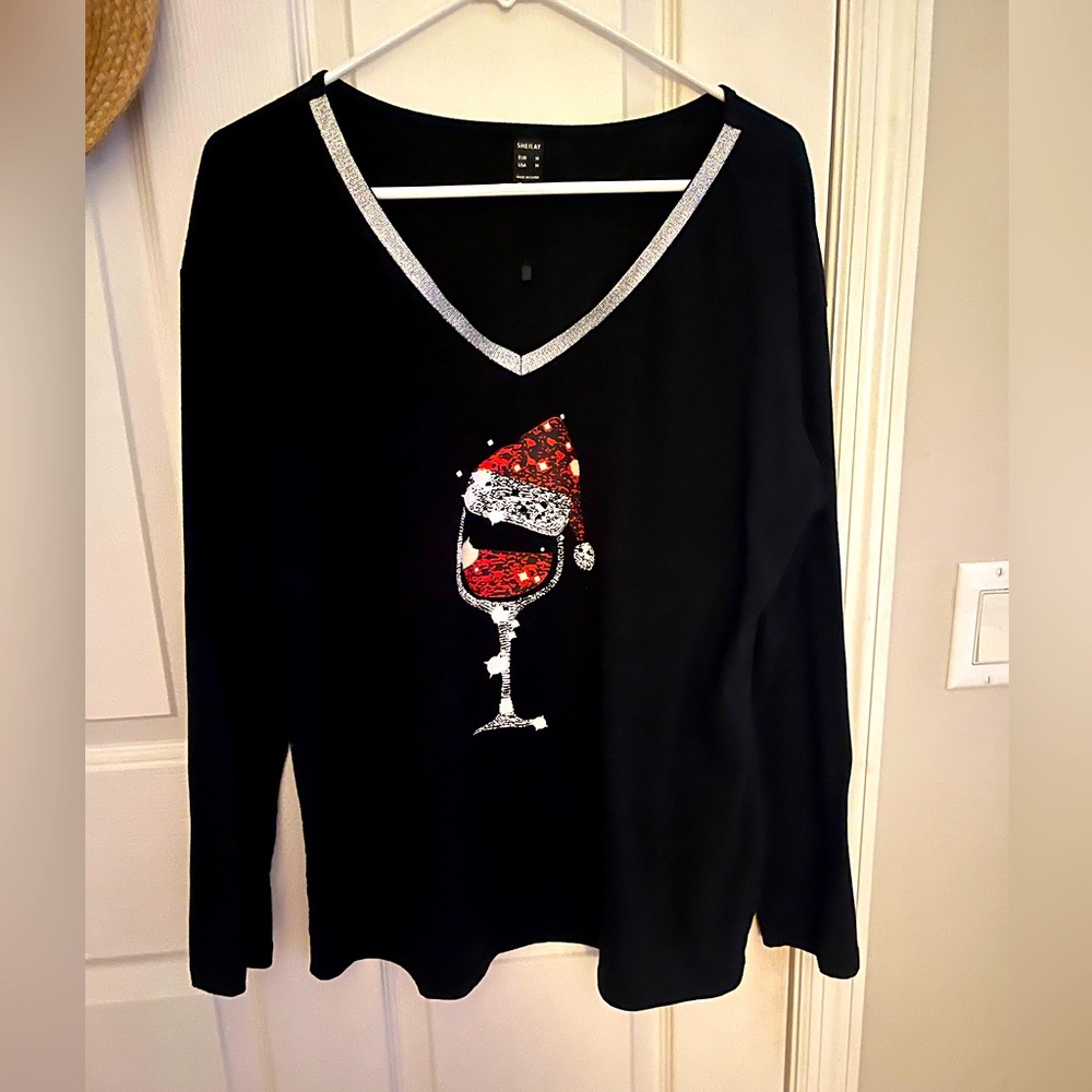Novelty LS Knit T shirt Christmas top size Lg